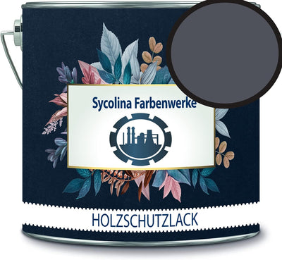 Holzschutzlack Holzlack Holzlasur wetterbeständiger Langzeitschutz Wetterschutzfarbe Holzschutzfarbe RAL 7015 Schiefergrau // Sycolina Farbenwerke
