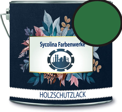 Holzschutzlack Holzlack Holzlasur wetterbeständiger Langzeitschutz Wetterschutzfarbe Holzschutzfarbe RAL 6001 Smaragdgrün // Sycolina Farbenwerke