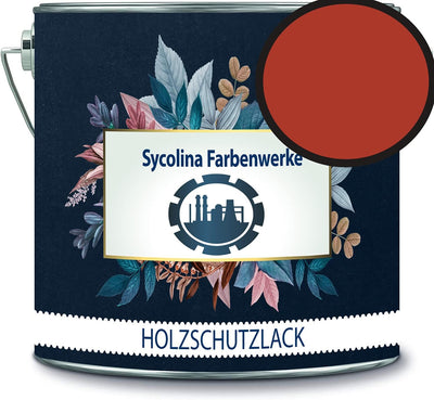 Holzschutzlack Holzlack Holzlasur wetterbeständiger Langzeitschutz Wetterschutzfarbe Holzschutzfarbe RAL 3016 Korallenrot // Sycolina Farbenwerke