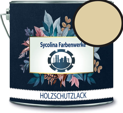 Holzschutzlack Holzlack Holzlasur wetterbeständiger Langzeitschutz Wetterschutzfarbe Holzschutzfarbe RAL 1014 Elfenbein // Sycolina Farbenwerke