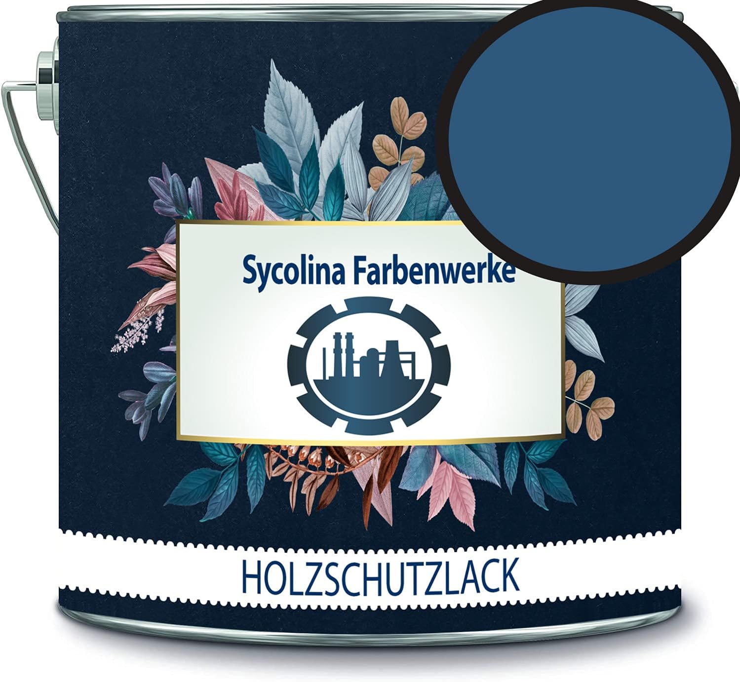 Holzschutzlack Holzlack Holzlasur wetterbeständiger Langzeitschutz Wetterschutzfarbe Holzschutzfarbe RAL 5009 Azurblau // Sycolina Farbenwerke