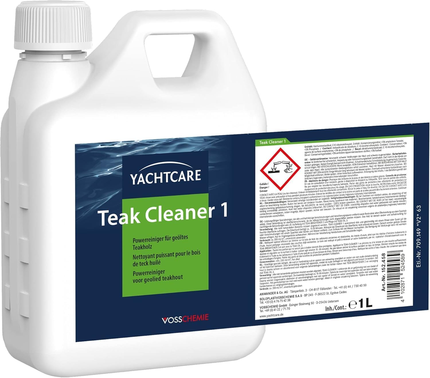 Yachtcare Teak Cleaner 1L - Leistungsstarker Teakholz Reiniger