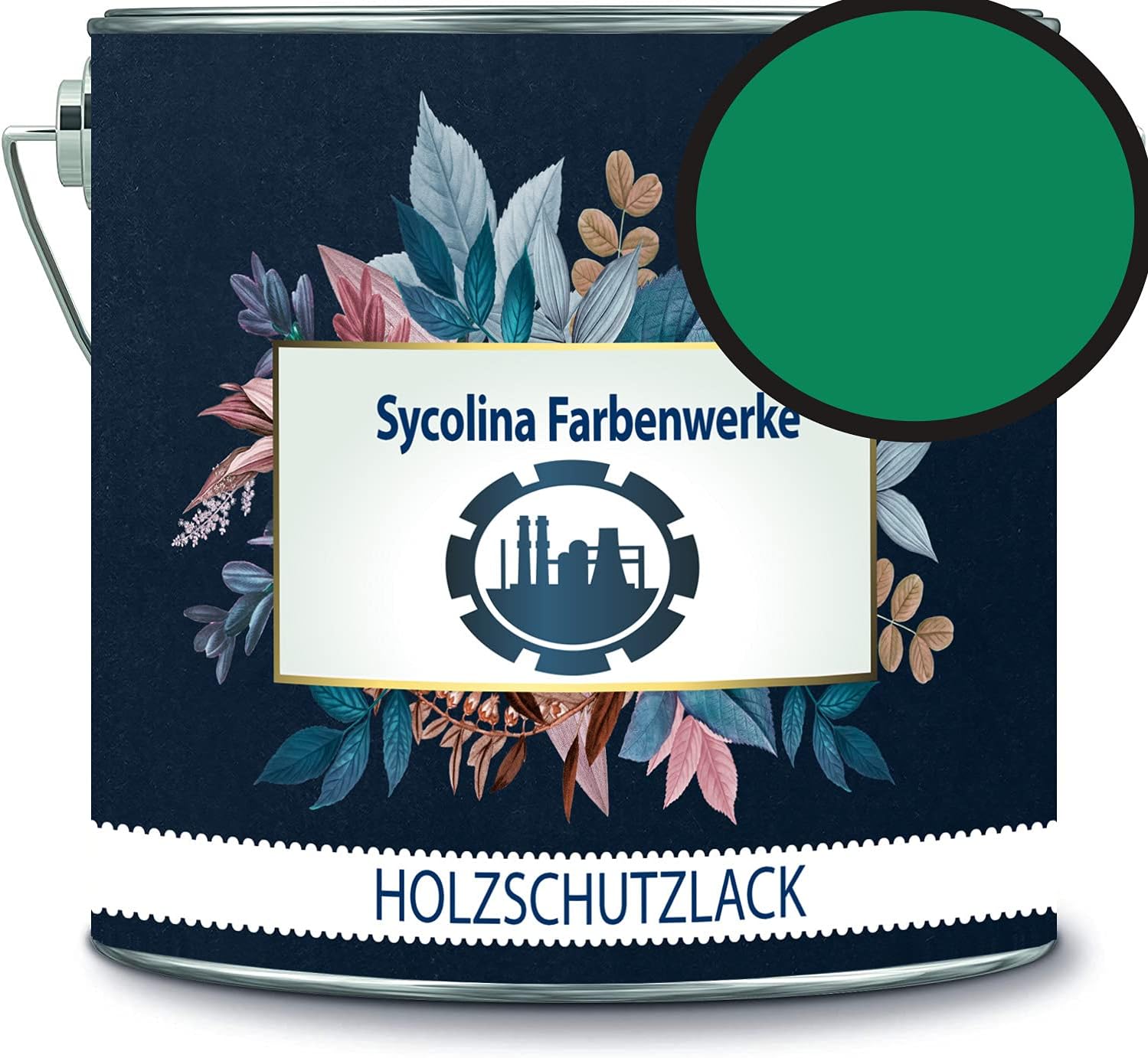 Holzschutzlack Holzlack Holzlasur wetterbeständiger Langzeitschutz Wetterschutzfarbe Holzschutzfarbe RAL 6024 Verkehrsgrün // Sycolina Farbenwerke