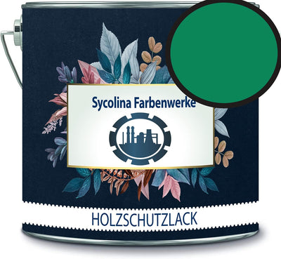 Holzschutzlack Holzlack Holzlasur wetterbeständiger Langzeitschutz Wetterschutzfarbe Holzschutzfarbe RAL 6024 Verkehrsgrün // Sycolina Farbenwerke