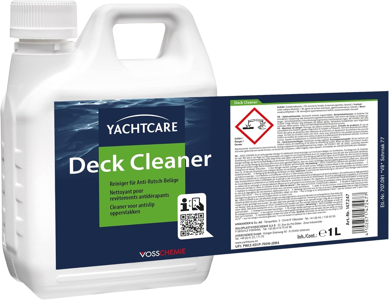 Yachtcare Deck Cleaner 1L - Hochwirksamer Spezialreiniger für Boot