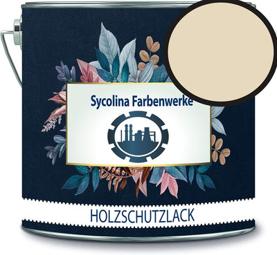 Holzschutzlack Holzlack Holzlasur wetterbeständiger Langzeitschutz Wetterschutzfarbe Holzschutzfarbe RAL 1015 Hellelfenbein // Sycolina Farbenwerke