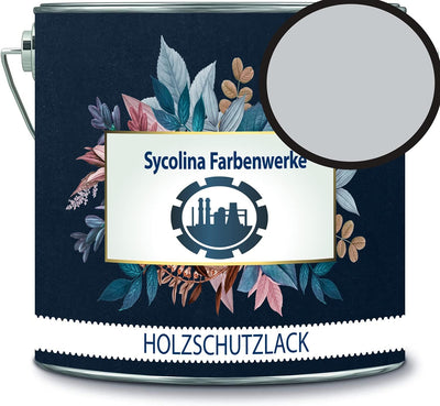 Holzschutzlack Holzlack Holzlasur wetterbeständiger Langzeitschutz Wetterschutzfarbe Holzschutzfarbe RAL 7035 Lichtgrau // Sycolina Farbenwerke