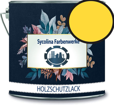Holzschutzlack Holzlack Holzlasur wetterbeständiger Langzeitschutz Wetterschutzfarbe Holzschutzfarbe RAL 1018 Zinkgelb // Sycolina Farbenwerke