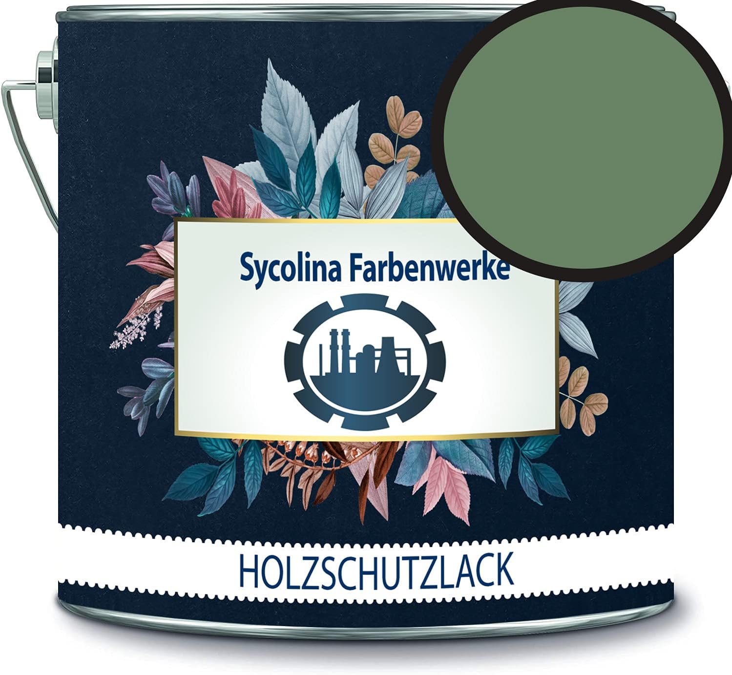 Holzschutzlack Holzlack Holzlasur wetterbeständiger Langzeitschutz Wetterschutzfarbe Holzschutzfarbe RAL 6011 Resedagrün // Sycolina Farbenwerke