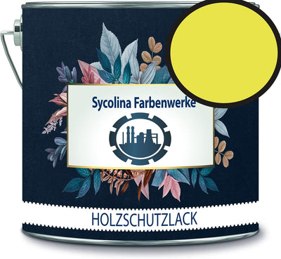 Holzschutzlack Holzlack Holzlasur wetterbeständiger Langzeitschutz Wetterschutzfarbe Holzschutzfarbe RAL 1016 Schwefelgelb // Sycolina Farbenwerke