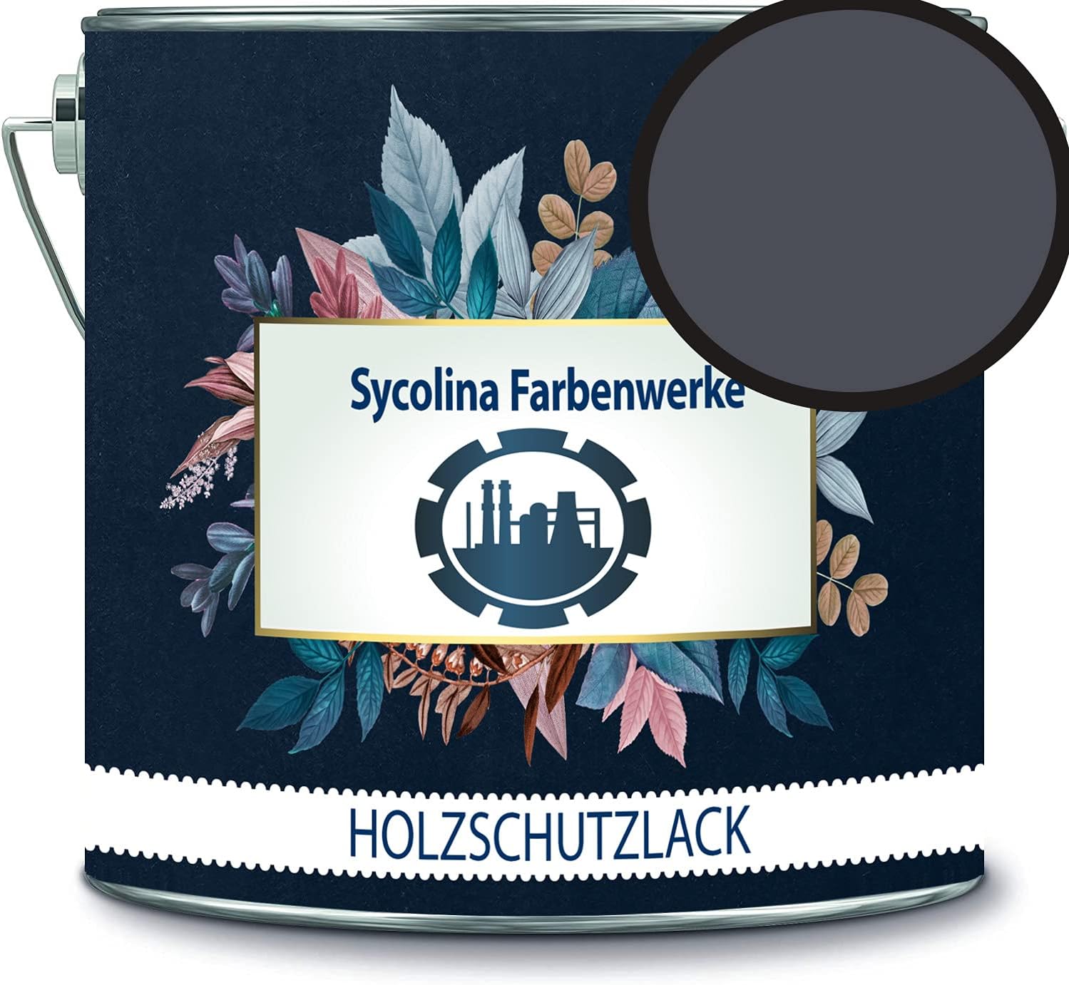 Holzschutzlack Holzlack Holzlasur wetterbeständiger Langzeitschutz Wetterschutzfarbe Holzschutzfarbe RAL 7024 Graphitgrau // Sycolina Farbenwerke