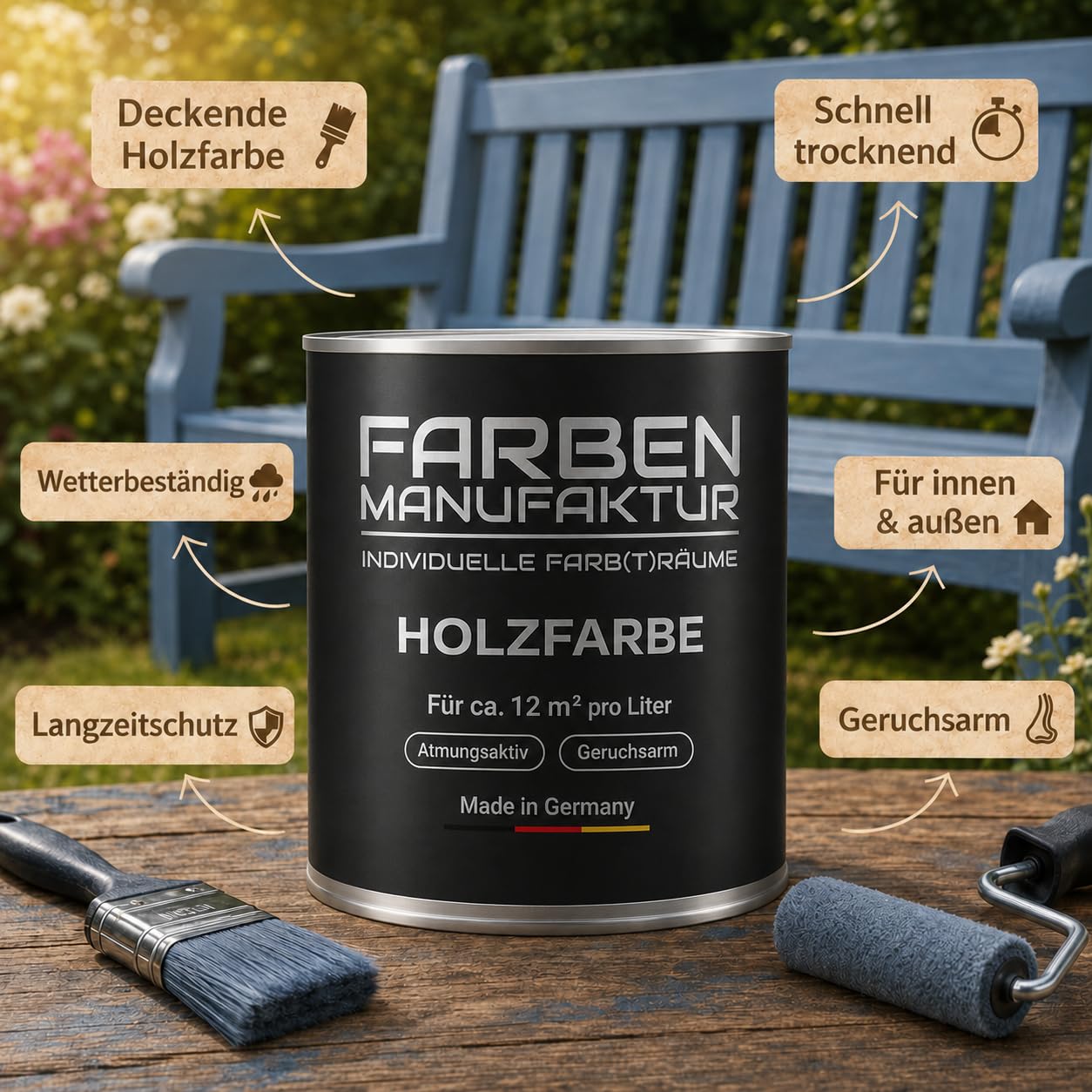 Farben Manufaktur Holzfarbe Holzdeckfarbe Wetterschutzfarbe Holzschutzfarbe bunte Trendtöne 2L, Farbe: pink
