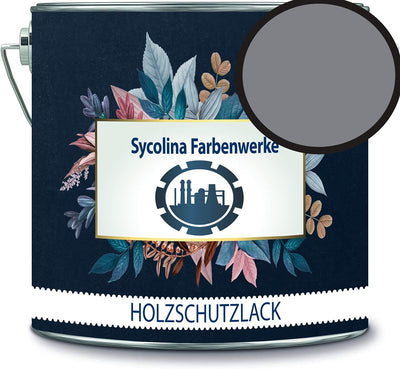 Holzschutzlack Holzlack Holzlasur wetterbeständiger Langzeitschutz Wetterschutzfarbe Holzschutzfarbe RAL 7037 Staubgrau // Sycolina Farbenwerke