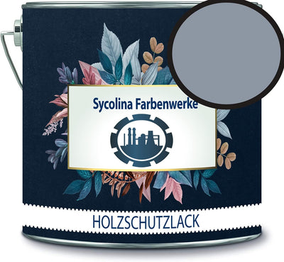Holzschutzlack Holzlack Holzlasur wetterbeständiger Langzeitschutz Wetterschutzfarbe Holzschutzfarbe RAL 7001 Silbergrau // Sycolina Farbenwerke