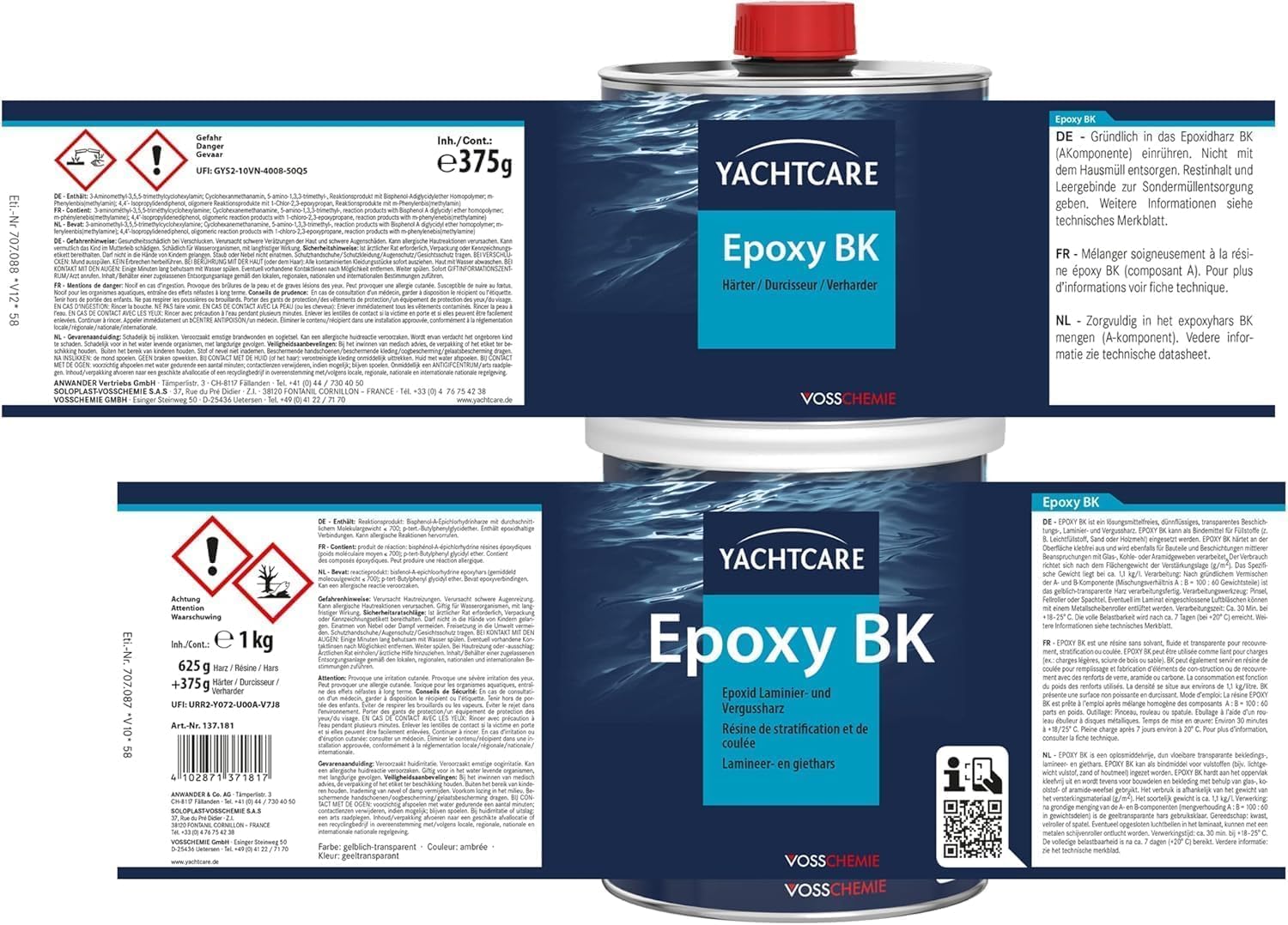 Yachtcare Epoxy BK - Lösemittelfreies Laminier- und Vergussharz auf Epoxid-Basi
