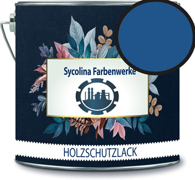 Holzschutzlack Holzlack Holzlasur wetterbeständiger Langzeitschutz Wetterschutzfarbe Holzschutzfarbe RAL 5019 Capriblau // Sycolina Farbenwerke