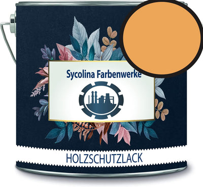 Holzschutzlack Holzlack Holzlasur wetterbeständiger Langzeitschutz Wetterschutzfarbe Holzschutzfarbe RAL 1037 Sonnengelb // Sycolina Farbenwerke