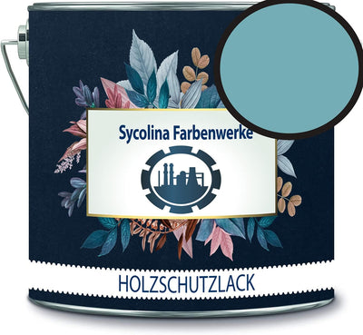 Holzschutzlack Holzlack Holzlasur wetterbeständiger Langzeitschutz Wetterschutzfarbe Holzschutzfarbe RAL 6034 Pastelltürkis // Sycolina Farbenwerke