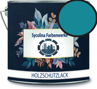 Holzschutzlack Holzlack Holzlasur wetterbeständiger Langzeitschutz Wetterschutzfarbe Holzschutzfarbe RAL 5018 Türkisblau // Sycolina Farbenwerke