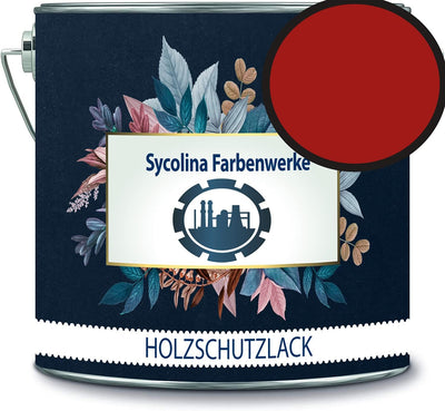 Holzschutzlack Holzlack Holzlasur wetterbeständiger Langzeitschutz Wetterschutzfarbe Holzschutzfarbe RAL 3001 Signalrot // Sycolina Farbenwerke