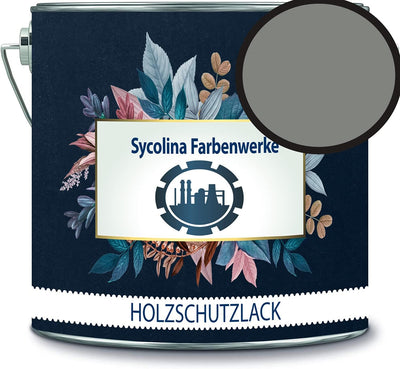 Holzschutzlack Holzlack Holzlasur wetterbeständiger Langzeitschutz Wetterschutzfarbe Holzschutzfarbe RAL 7023 Betongrau // Sycolina Farbenwerke