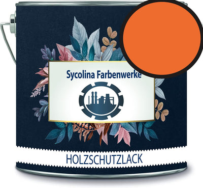 Holzschutzlack Holzlack Holzlasur wetterbeständiger Langzeitschutz Wetterschutzfarbe Holzschutzfarbe RAL 2008 Hellrotorange // Sycolina Farbenwerke