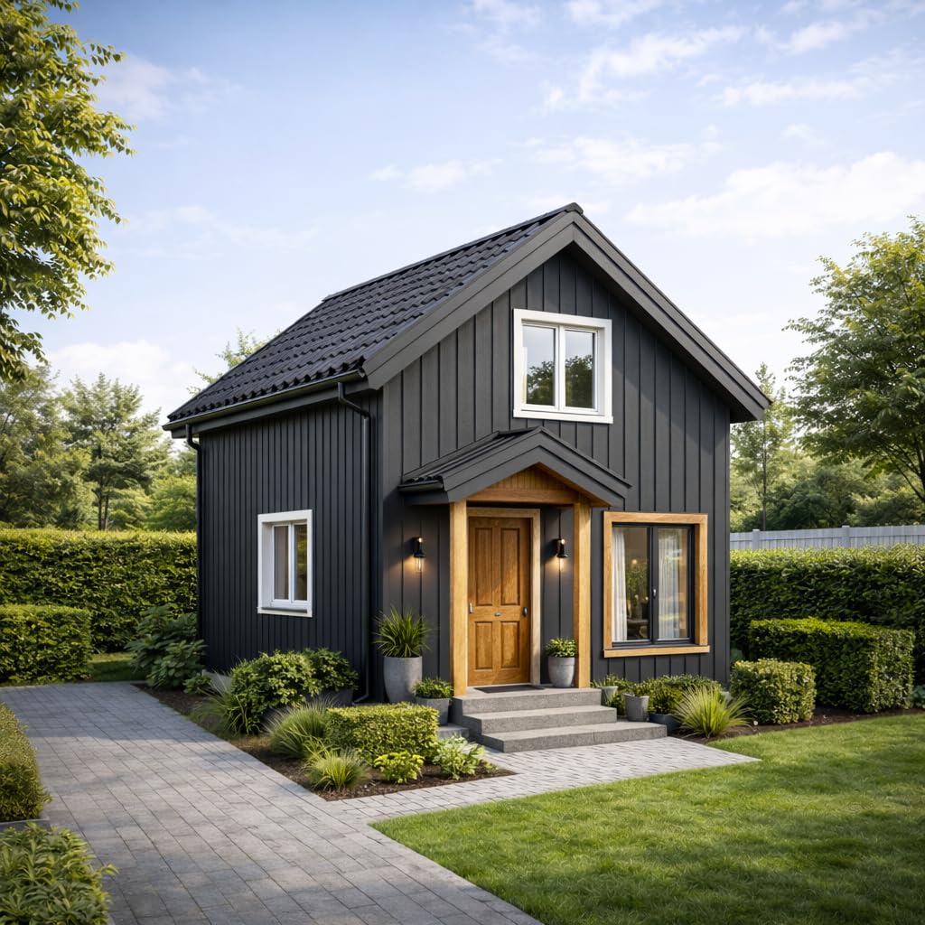 Schwedenfarbe Holzfarbe Außen Wetterfest – Holzschutzfarbe für Fassade, Gartenhaus, Zaun & Scheune – Diffusionsoffen & Nachhaltig Wetterschutzfarbe, Größe: 1L, Farbe: Schweden blau