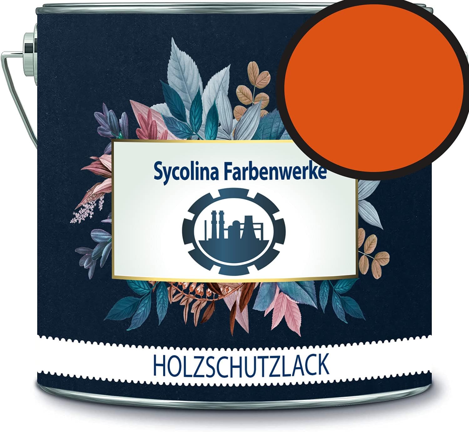 Holzschutzlack Holzlack Holzlasur wetterbeständiger Langzeitschutz Wetterschutzfarbe Holzschutzfarbe RAL 2009 Verkehrsorange // Sycolina Farbenwerke