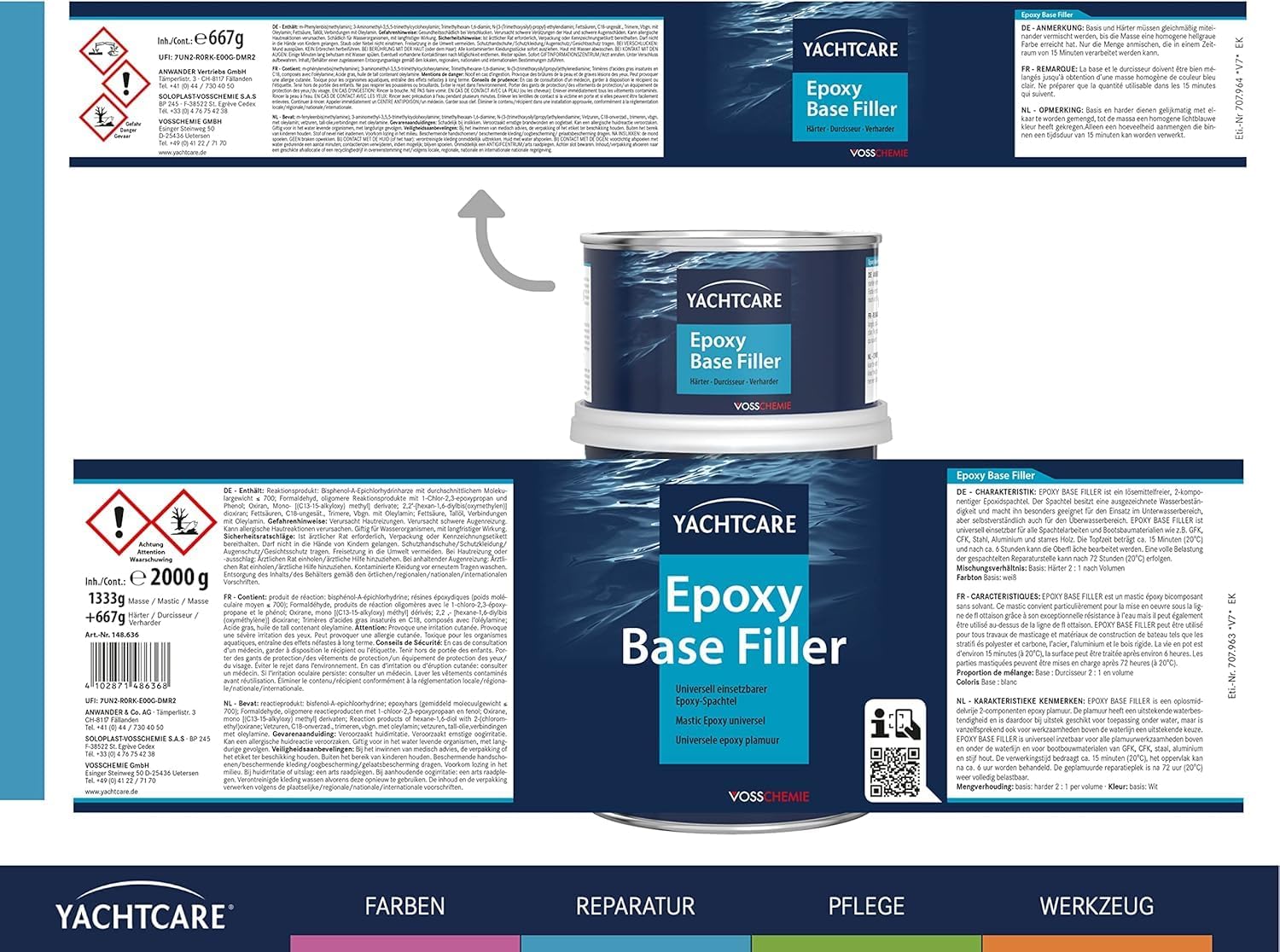 Yachtcare Epoxy Base Filler Epoxidspachtel 2KG