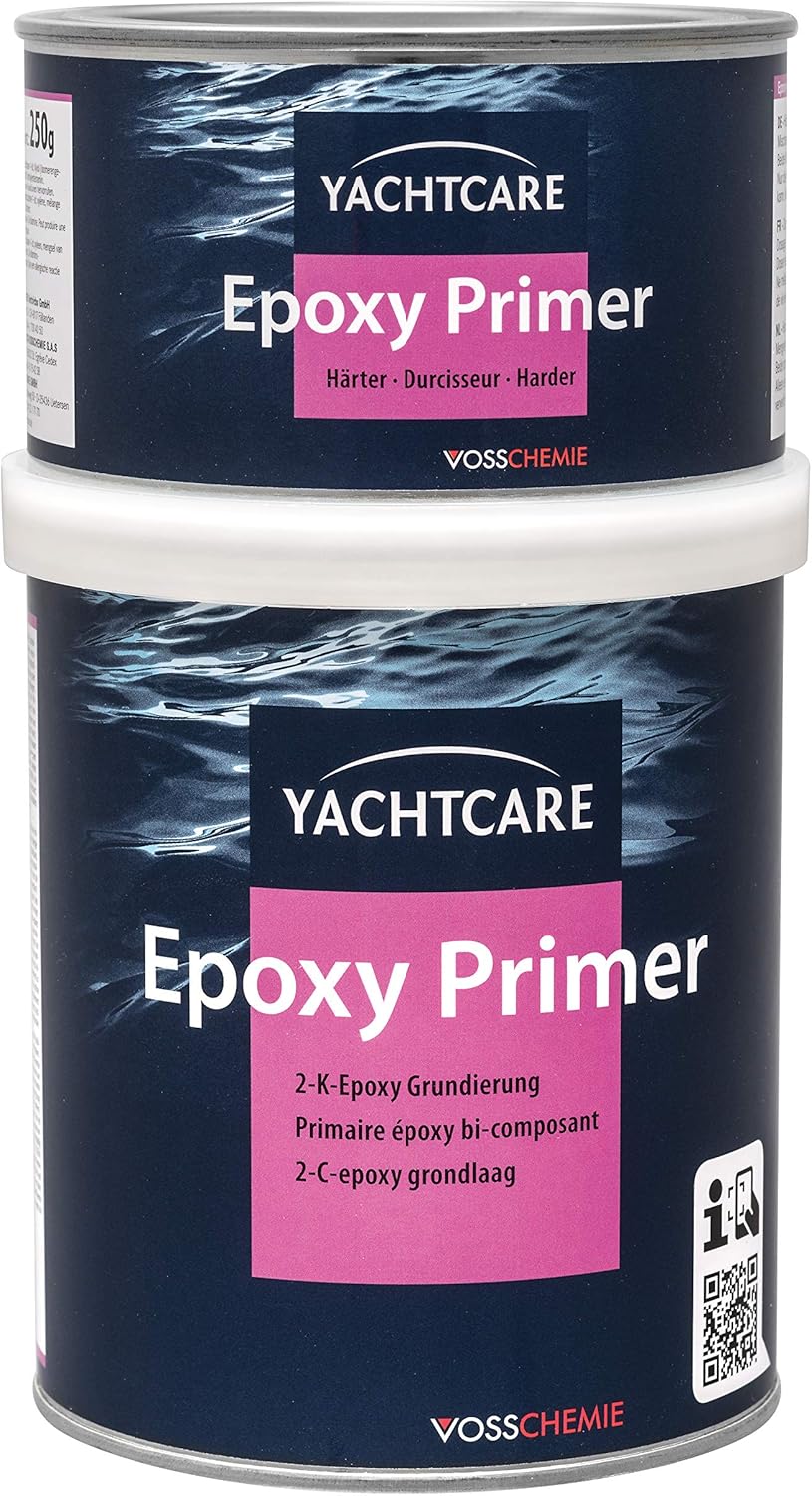 Yachtcare 2-K Epoxy Primer | 750ML | Weiß | 2-Komponenten Epoxid Grundierung für Antifouling und Lacksysteme | Osmoseschutz