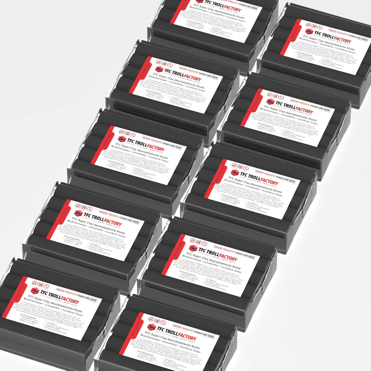 TFC SUPER CLAY Knete schwarz Modelliermasse hochfeine Textur geschmeidig formstabil dauerplastisch