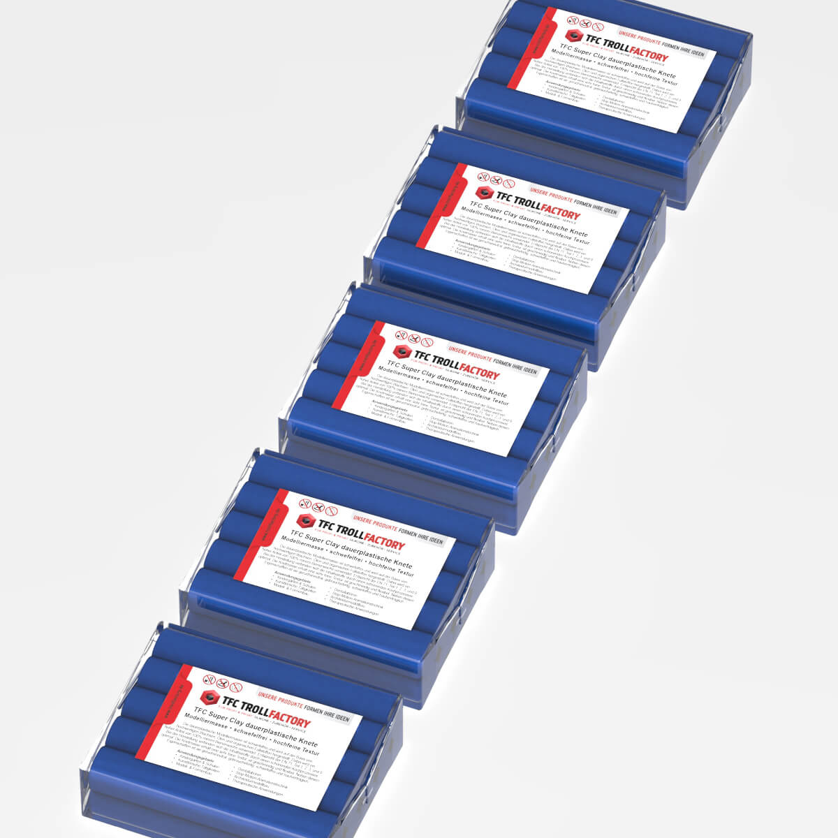 TFC SUPER CLAY Knete dunkelblau Modelliermasse hochfeine Textur geschmeidig formstabil dauerplastisc