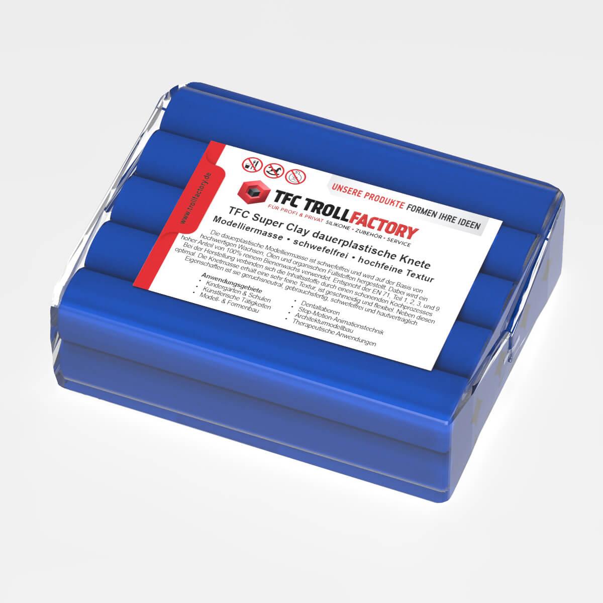 TFC SUPER CLAY Knete dunkelblau Modelliermasse hochfeine Textur geschmeidig formstabil dauerplastisc