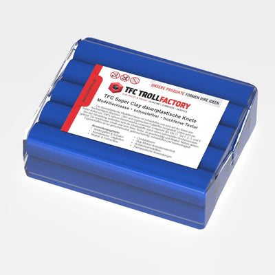 TFC SUPER CLAY Knete dunkelblau Modelliermasse hochfeine Textur geschmeidig formstabil dauerplastisc