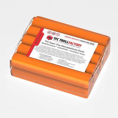 TFC SUPER CLAY Knete orange Modelliermasse hochfeine Textur geschmeidig formstabil dauerplastisch