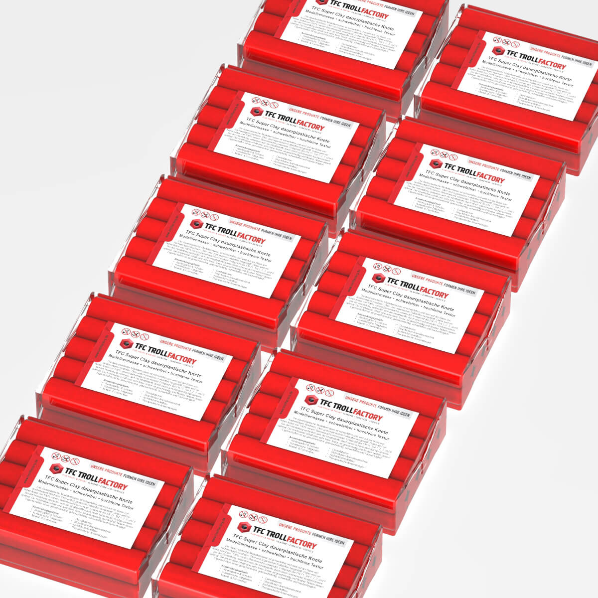 TFC SUPER CLAY Knete rot Modelliermasse hochfeine Textur geschmeidig formstabil dauerplastisch