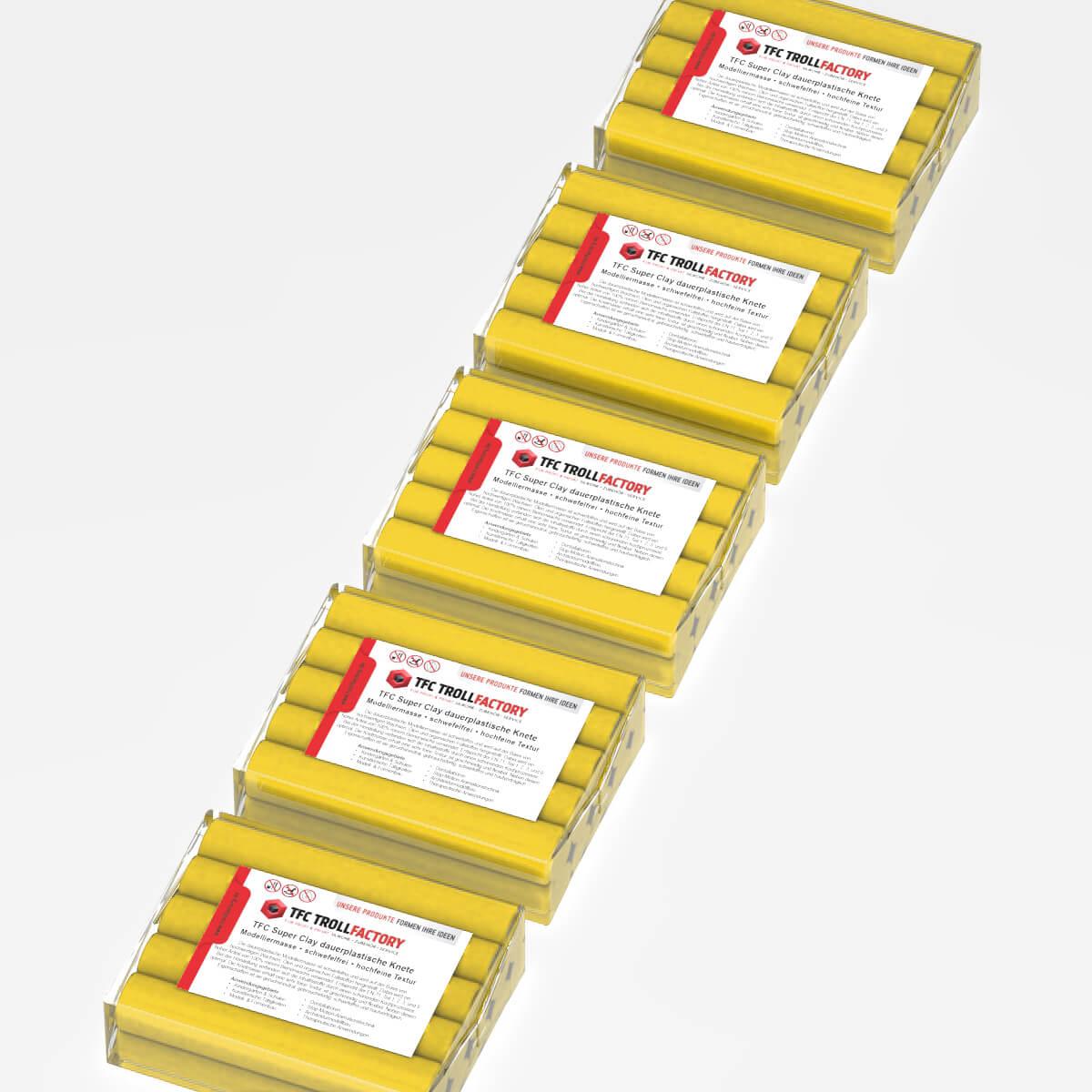 TFC SUPER CLAY Knete gelb Modelliermasse hochfeine Textur geschmeidig formstabil dauerplastisch