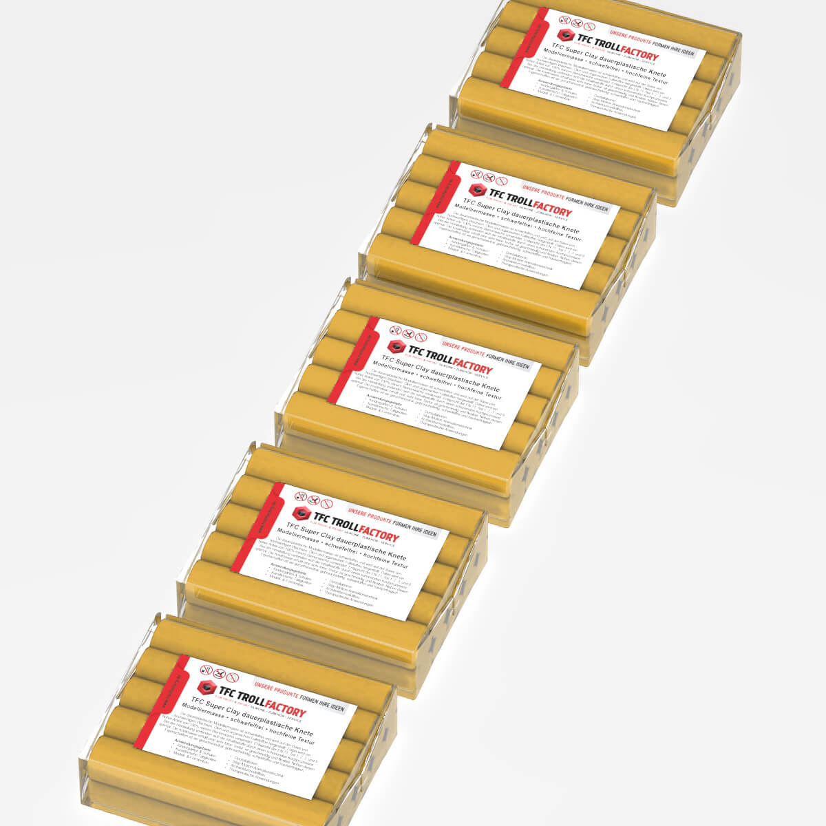 TFC SUPER CLAY Knete ocker Modelliermasse hochfeine Textur geschmeidig formstabil dauerplastisch