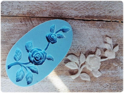Silikonform Mila Project Rosenzweig 9 x 5 cm blau small Rose