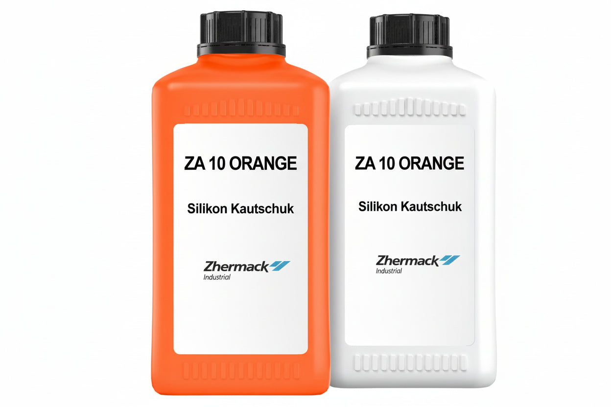 Zhermack Silikon Kautschuk ZA 10 orange Härte Shore 13 Dubliersilikon weich