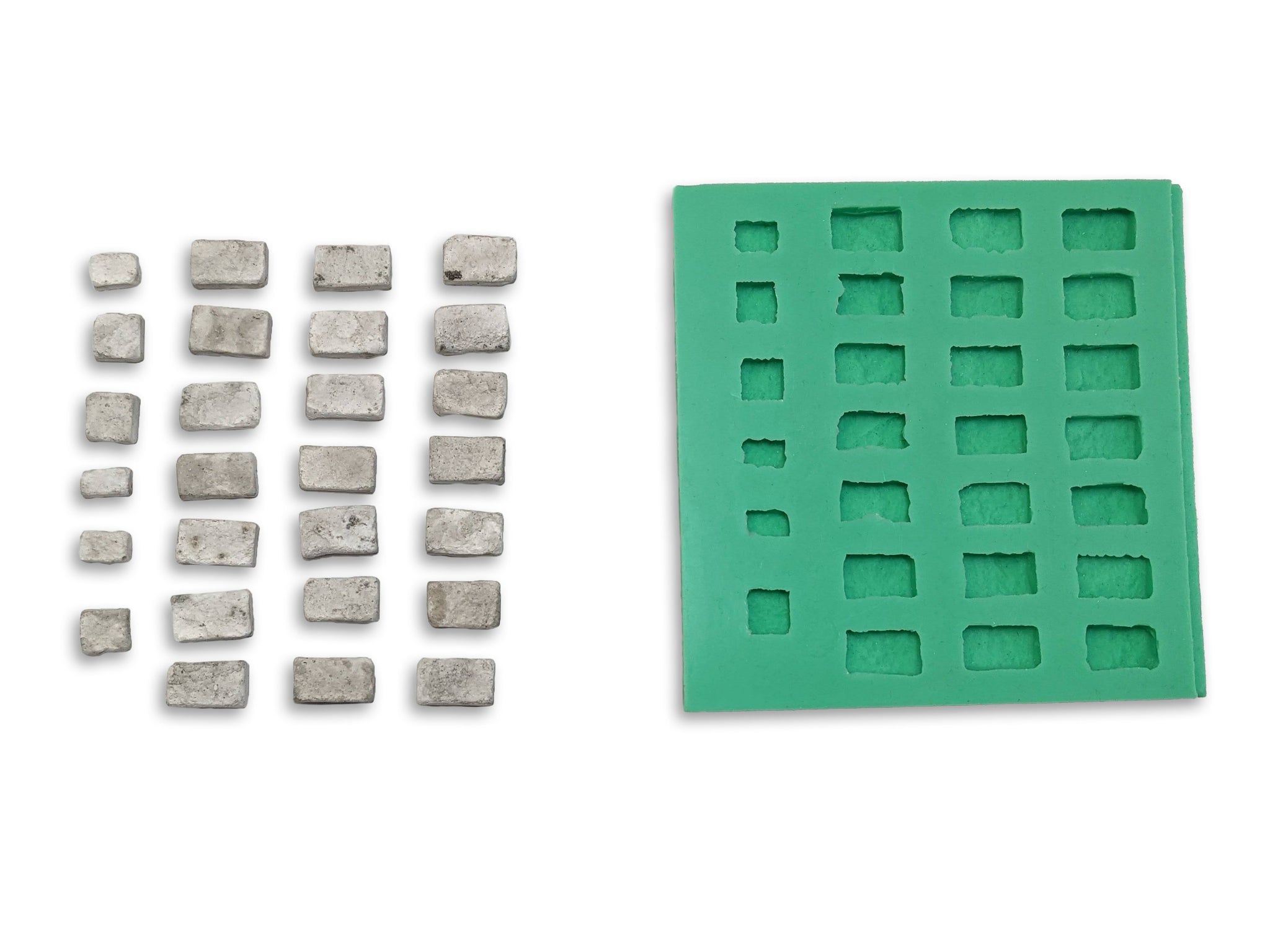 Miniature Cinder Block Mold, 1:35 Scale, Silicone Rubber. A